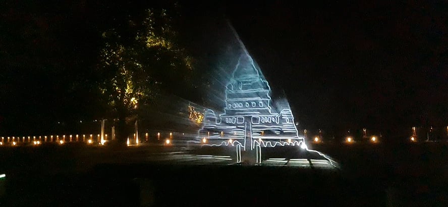 Laser projectors light up Buddha Jambudweep Park