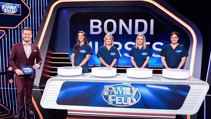 Family Feud is known for it's unique competition panels. (Photo credit: Network 10 Australia)