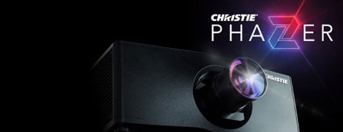 Christie Phazer logo and projector