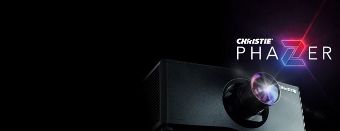 Christie Phazer logo and projector