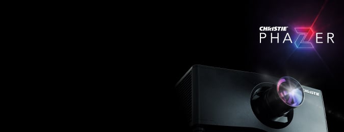 Christie Phazer logo and projector