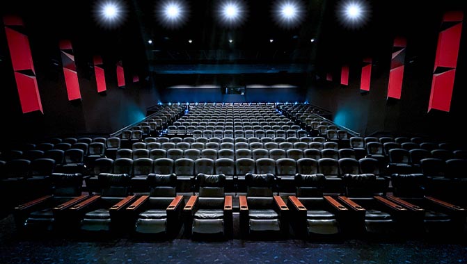 Midland Square Cinema’s “Screen 1” auditorium is elegantly furnished and has a capacity of 319 seats 