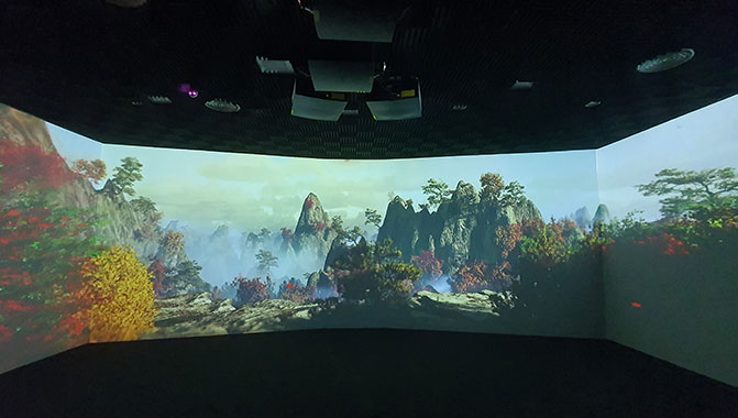 The new immersive experience hall is lit by 10 Christie DWU630-GS laser projectors.