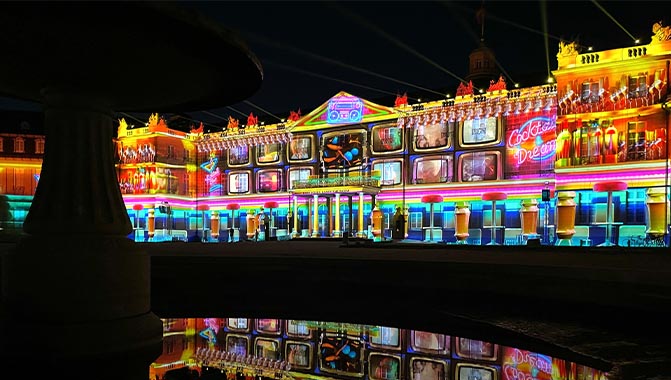 Christie® Pandoras Box® Software Version 8.8 technology is powering the impressive projection mapping at Schlosslichtspiele Festival at Karlsruhe Palace, Germany.