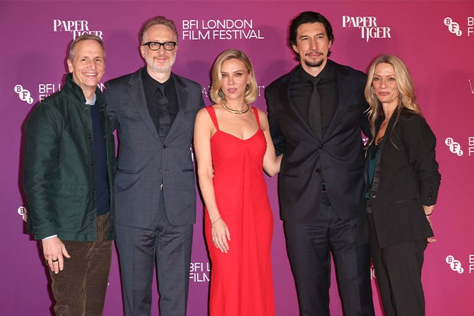 The Paper Tiger cast on the red carpet. Photo credit: Getty Images for BFI
