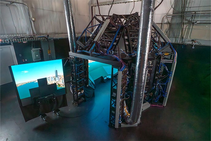 Christie supplies MicroTiles® LED technology for Lockheed Martin’s AMAZE (Amorphic Appearance Zero-Projector Environment) visual display system. 