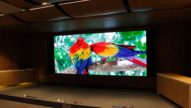 The Christie LCD video wall marks the first SDVoE installation in Latin America