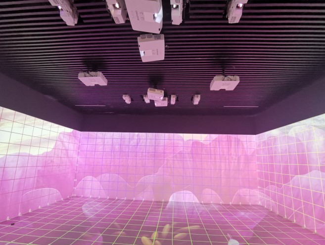 APS laser projectors in 4 sided cave installation