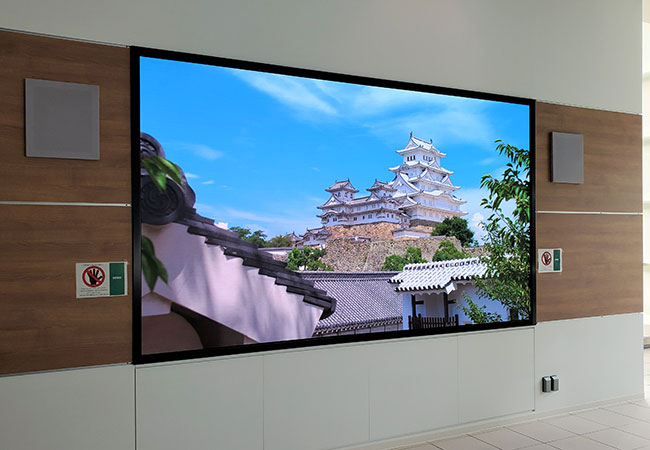 LED MicroTiles display in the Ushio corproate lobby