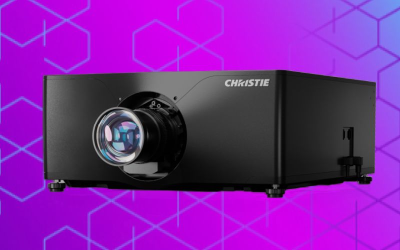 RGBH projector against a purple background