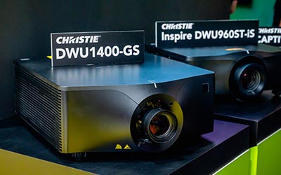 Joel St. Denis director, product management, accepts the 2023 Top New Technology (TNT) Award for the Griffyn® 4K50-RGB laser projector.